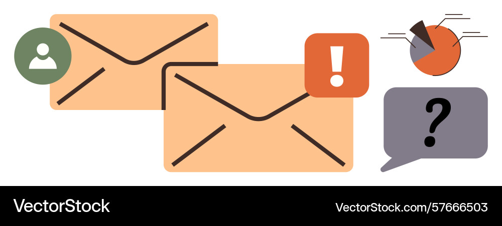 Email alerts data insights and communication vector image