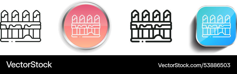 Fence icon thin linear regular and button style Fence icon thin linear regular and button style Vector Image