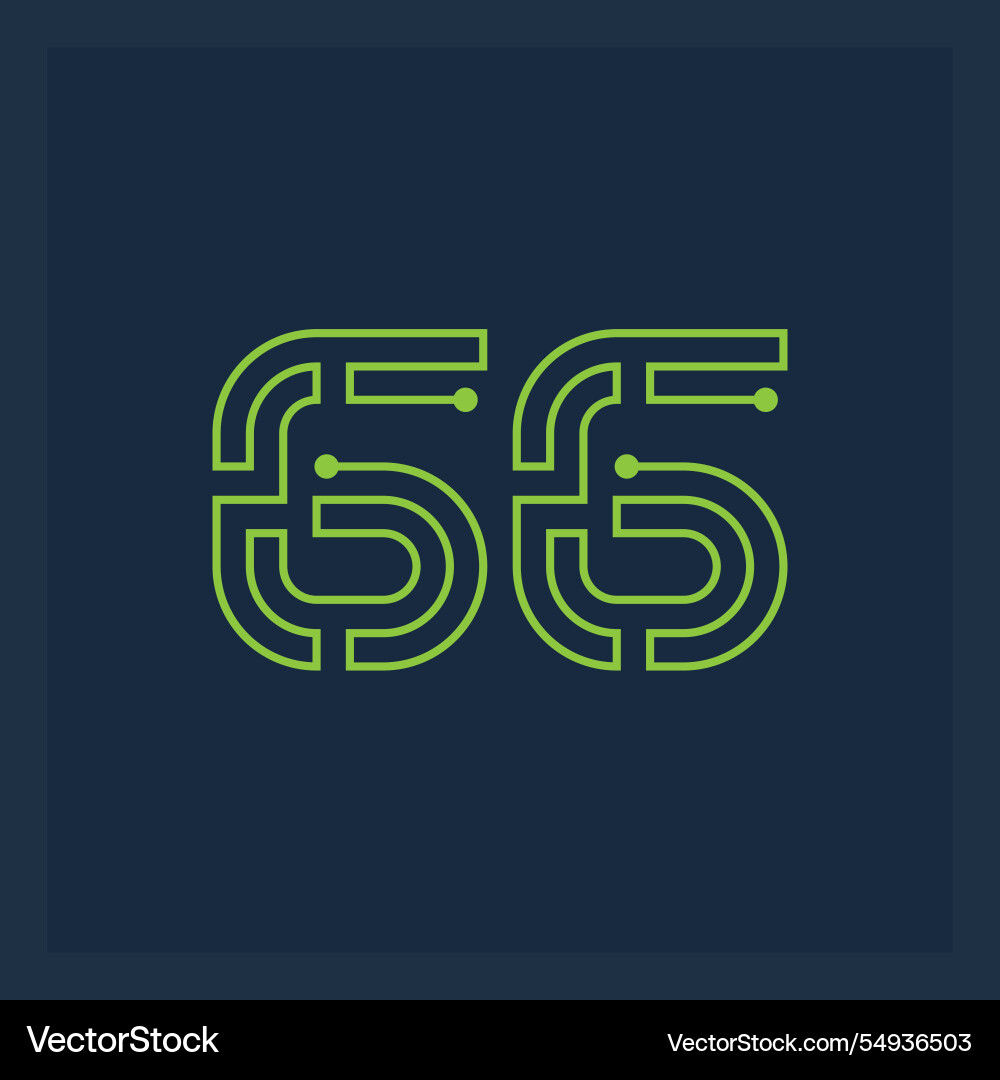 Microcircuit is in the form of number 66 Microcircuit is in the form of number 66 vector image