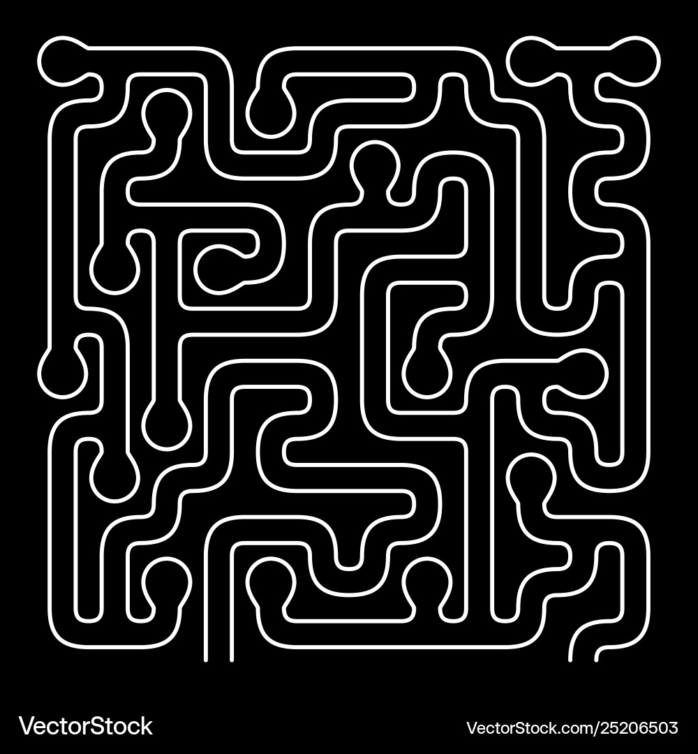 Organic shape maze design solve problem Organic shape maze design solve problem vector image