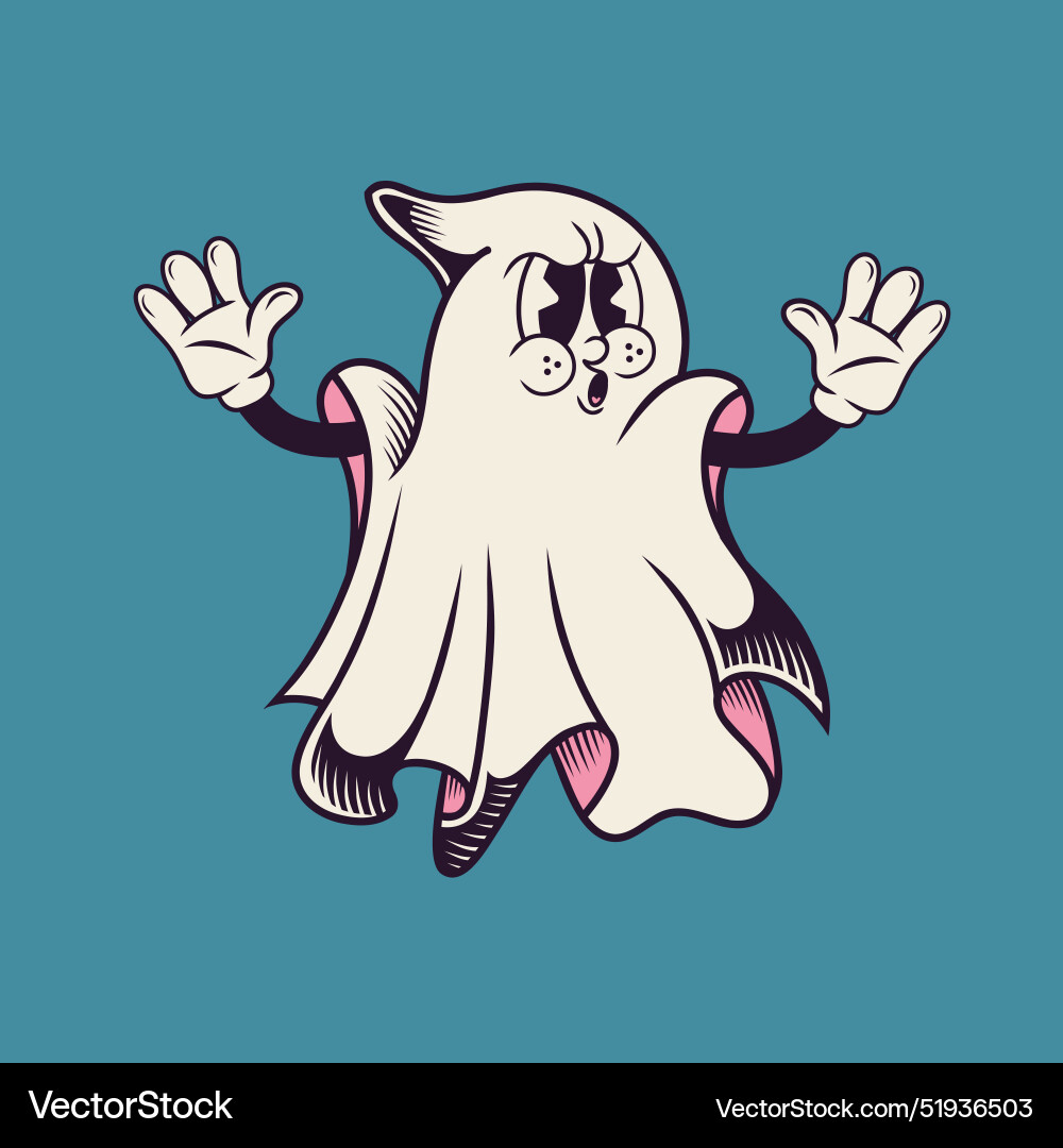 Retro character design from ghost Vector Image