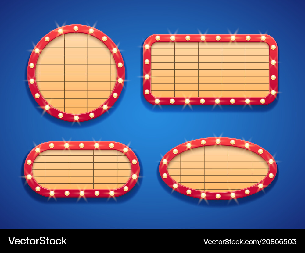 Retro cinema or theater lights marquee banner vector image