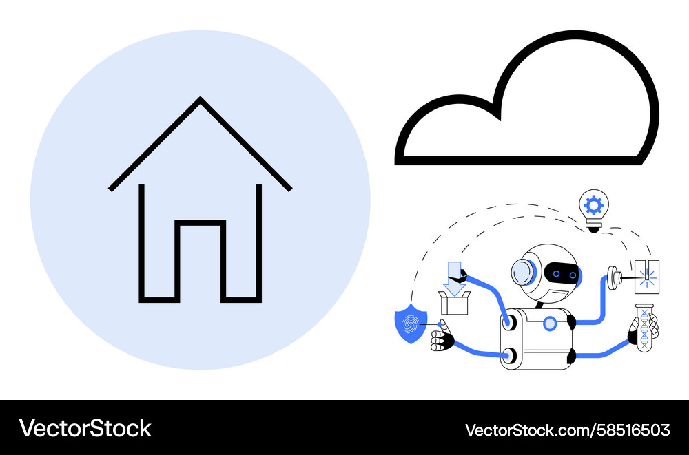Smart Home Automation with AI Vector Image