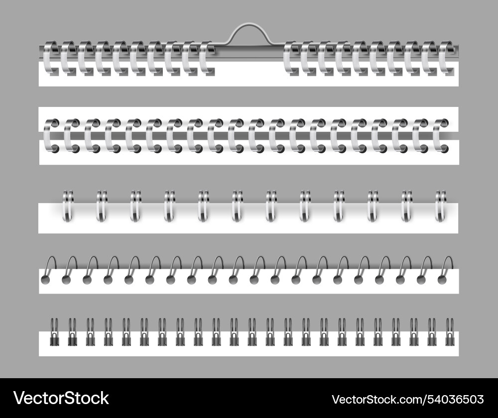 Spiral notebook binders realistic collection Spiral notebook binders realistic collection vector image