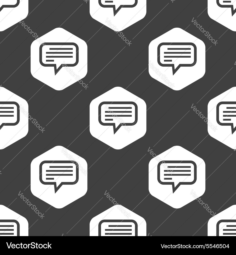 Black hexagon text message pattern Vector Image