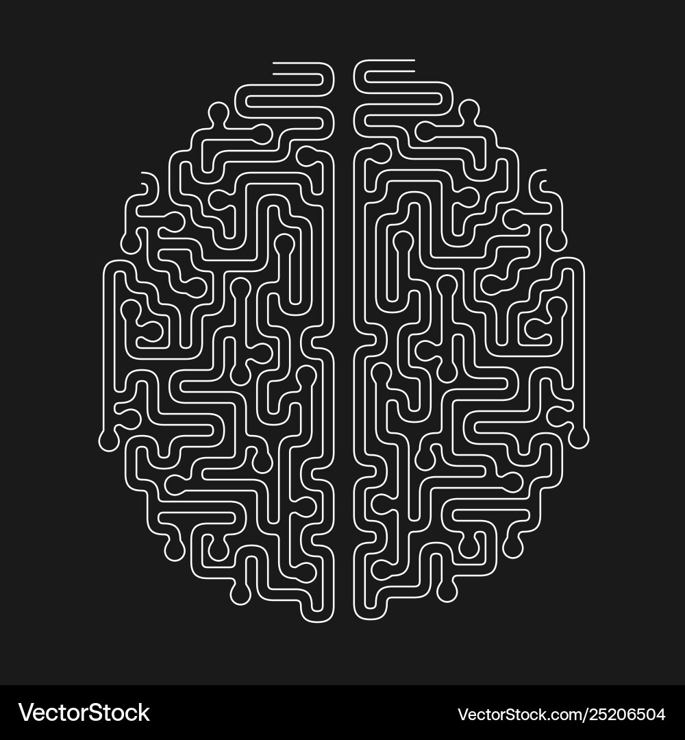Brain Maze - Problem Solving vector image