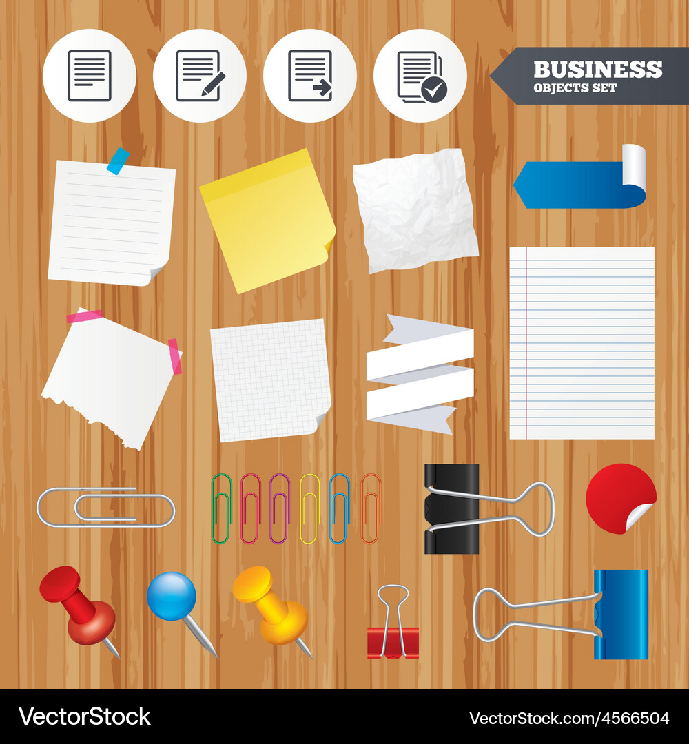 Document icons download file and checkbox Vector Image