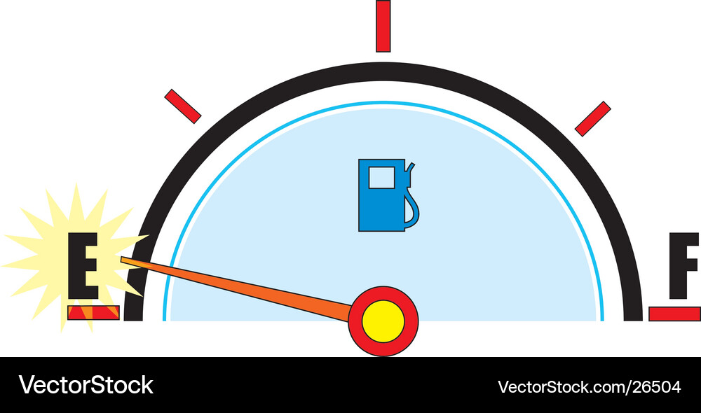 Gasoline Gauge - Empty Reading Vector Image