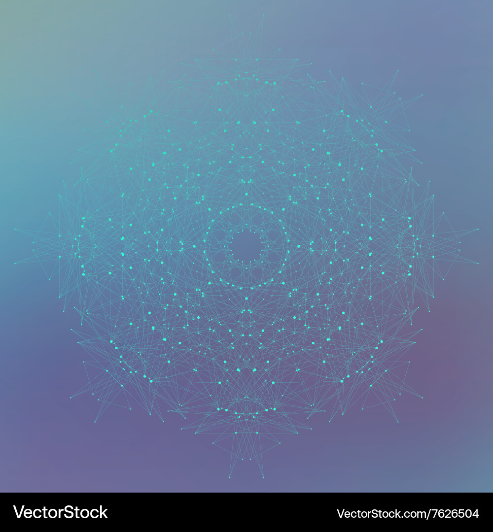 Geometric abstract form with connected line vector image