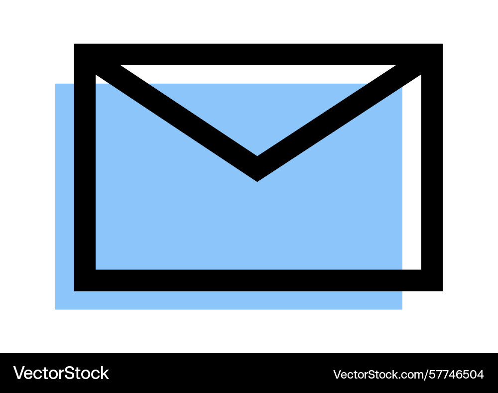 Mail icon on transparent background flat line Vector Image
