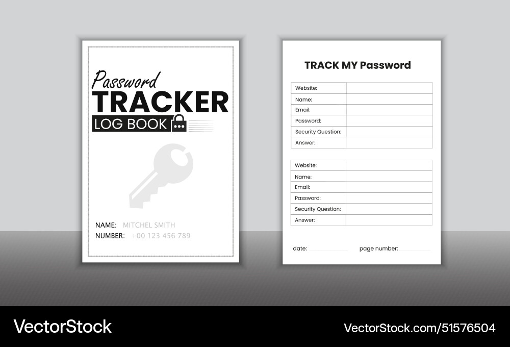 Password tracker logbook design Vector Image