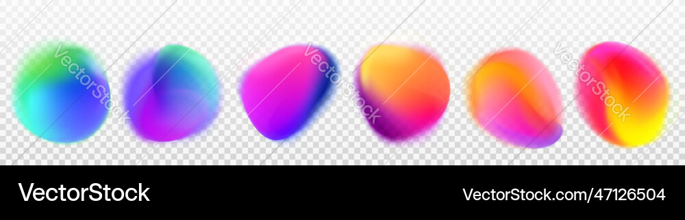 Realistic set of abstract gradient spots Realistic set of abstract gradient spots vector image