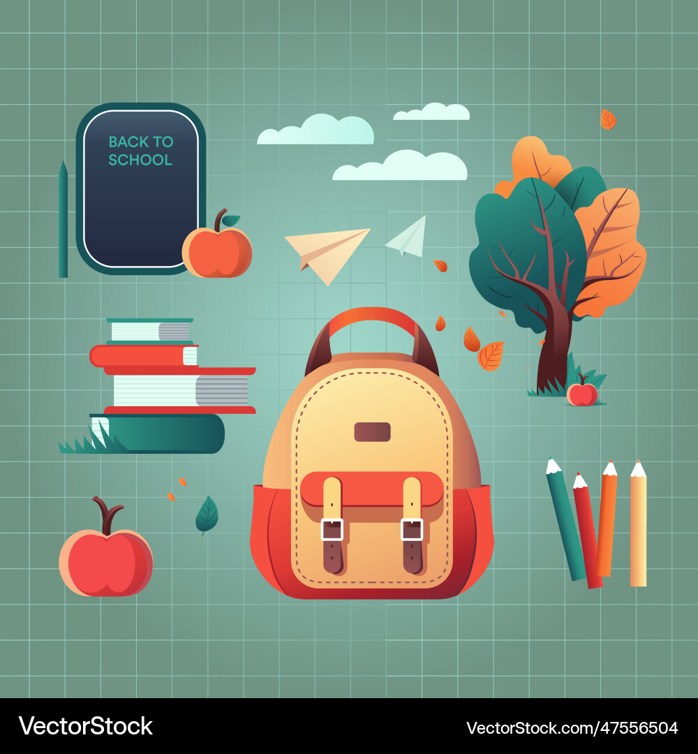 School and education design elements stickers School and education design elements stickers vector image