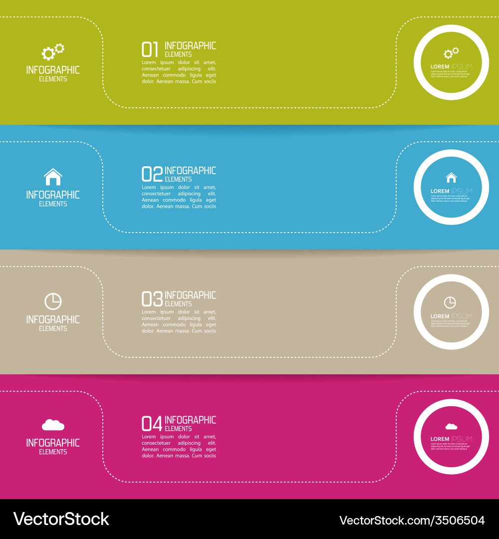 Strips of paper different colors with pointers vector image