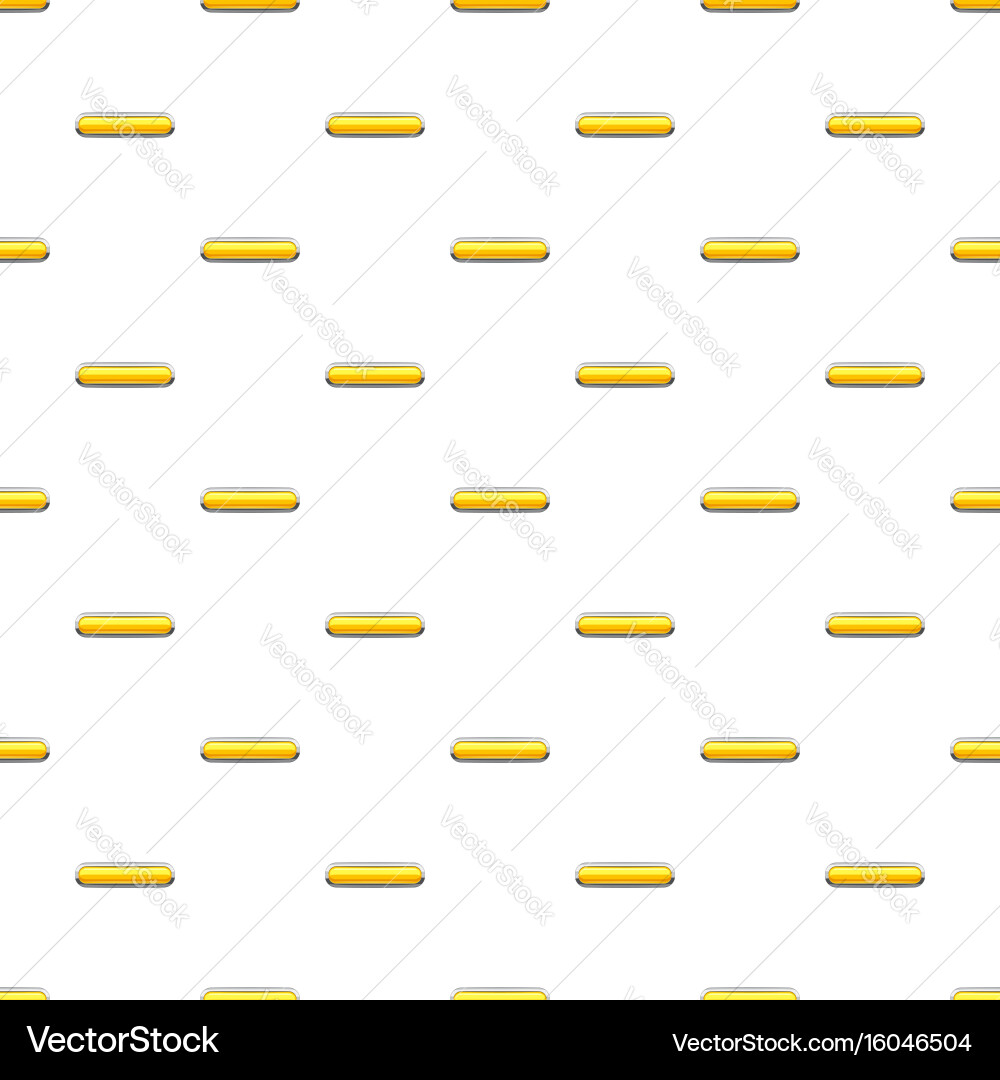 Yellow rectangular button pattern vector image