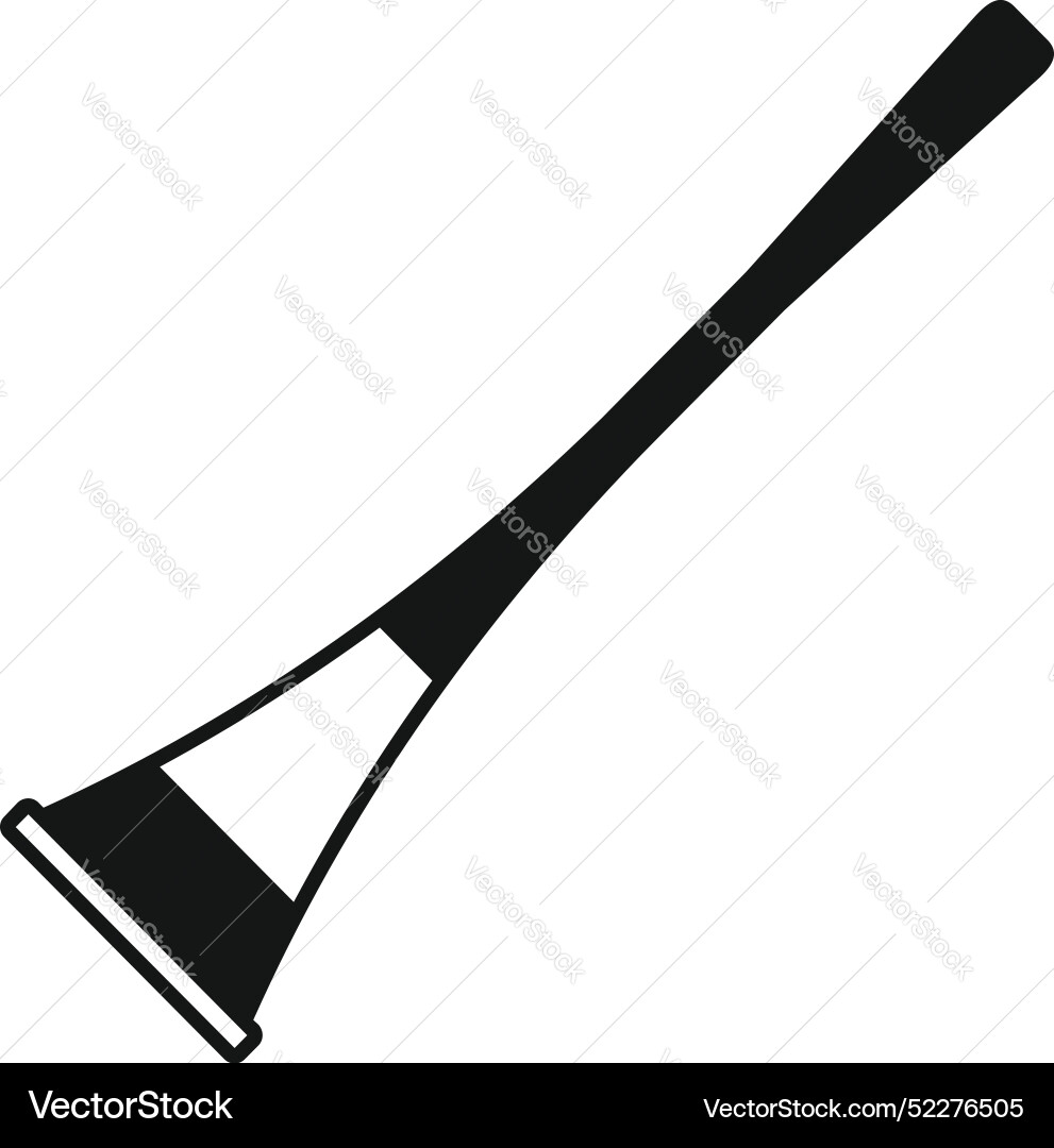 Black and white simple vuvuzela icon showing south Black and white simple vuvuzela icon showing south vector image