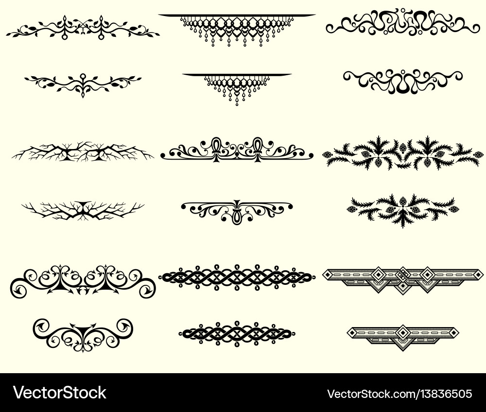 Collection of vintage frames and borders vector image