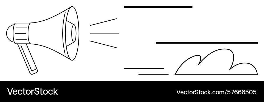 Megaphone amplifying voice with abstract lines Megaphone amplifying voice with abstract lines vector image
