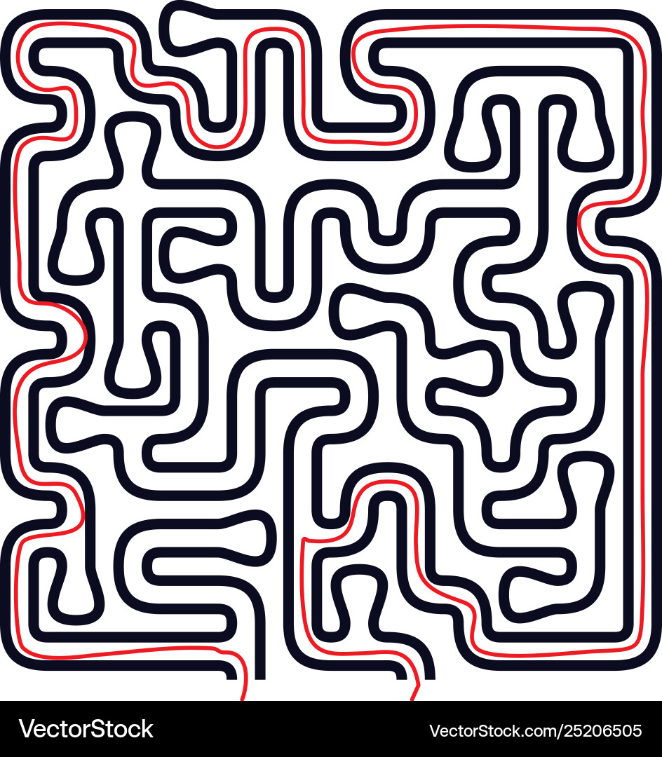 Organic shape maze design solving issues Vector Image