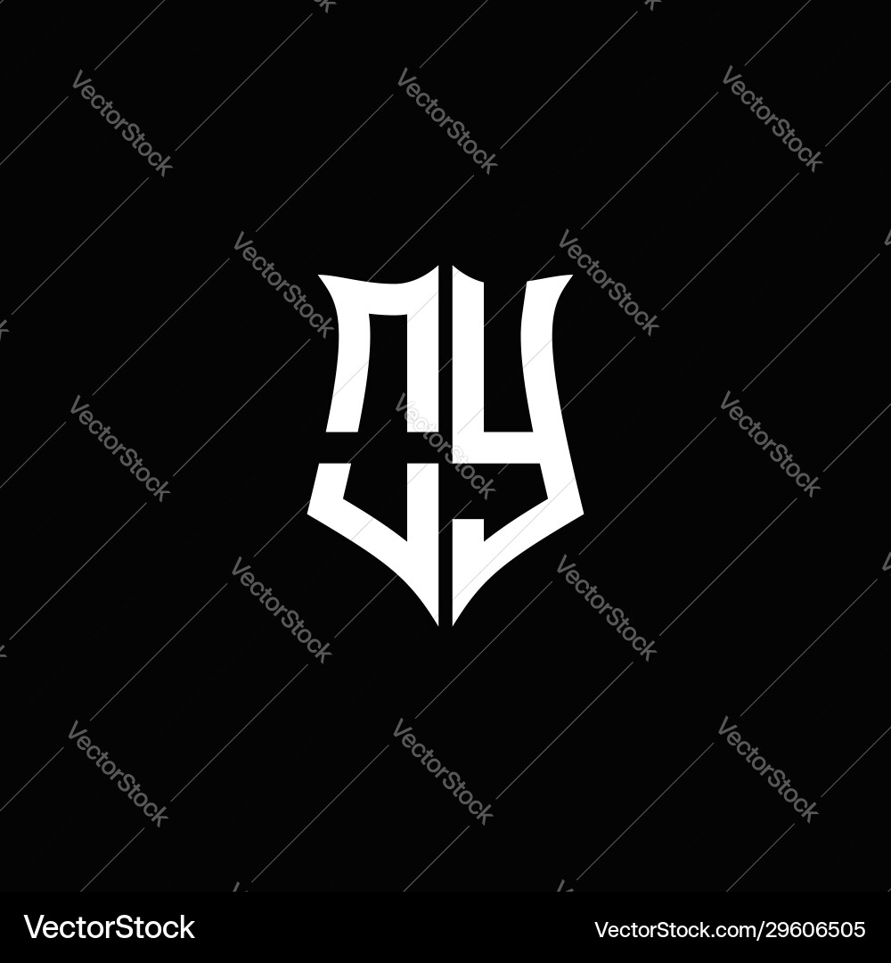 Oy Monogramm Buchstaben Logo Band mit Schildstil Oy Monogramm Buchstaben Logo Band mit Schildstil vektorbild