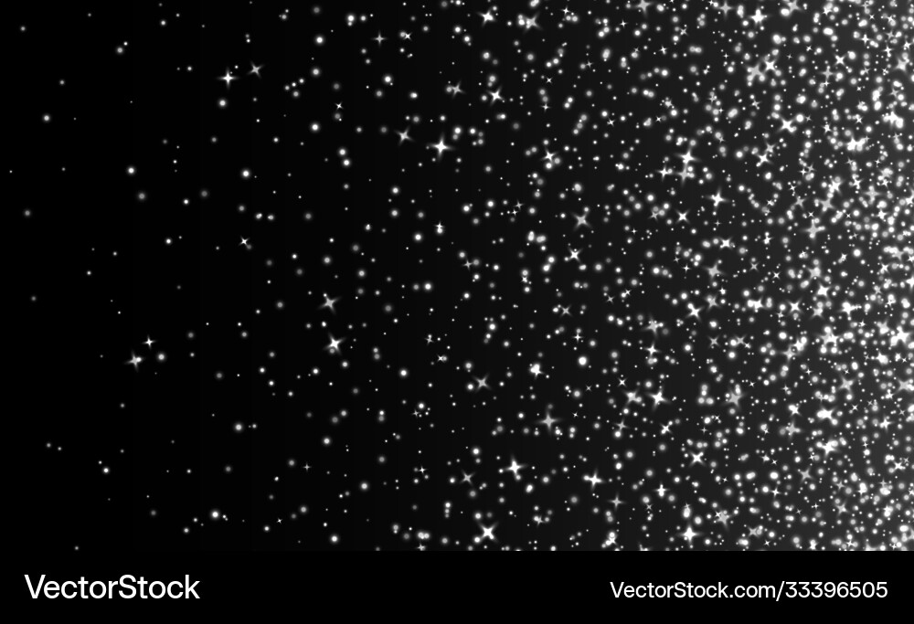 Silver sparkles abstract luminous particles vector image