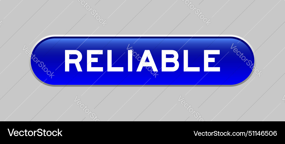 Blue color capsule shape button with word Blue color capsule shape button with word vector image