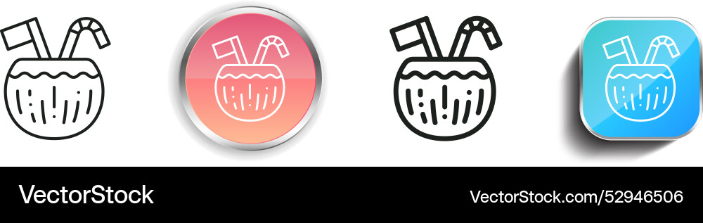 Coconut icon thin linear regular and button style Coconut icon thin linear regular and button style Vector Image