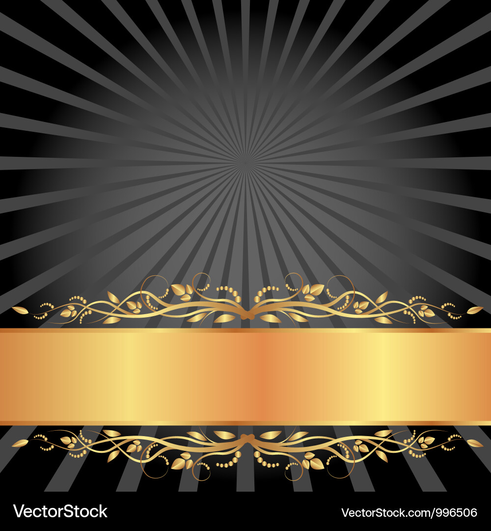 Elegant Black and Gold Background Vector Image