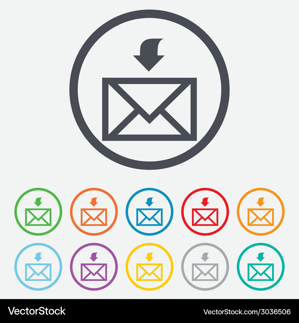 Mail receive icon envelope symbol get message Vector Image