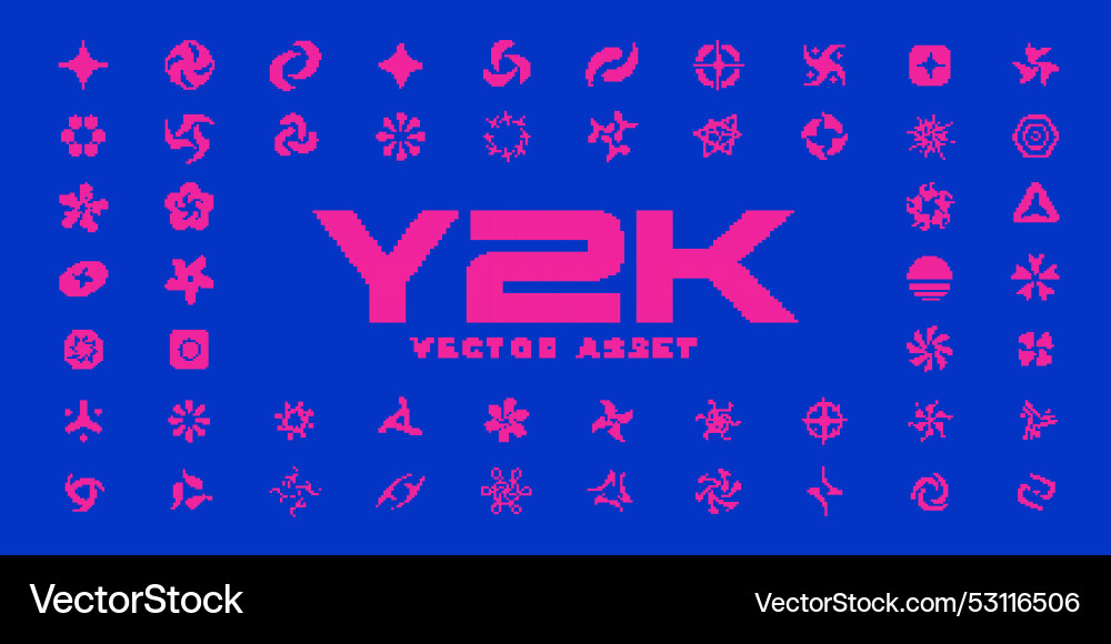 Y2k pixel style asset 8 bit abstract Vector Image