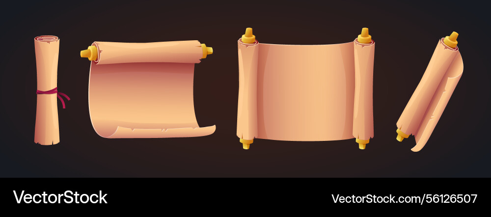 Ancient scrolls in different styles Vector Image