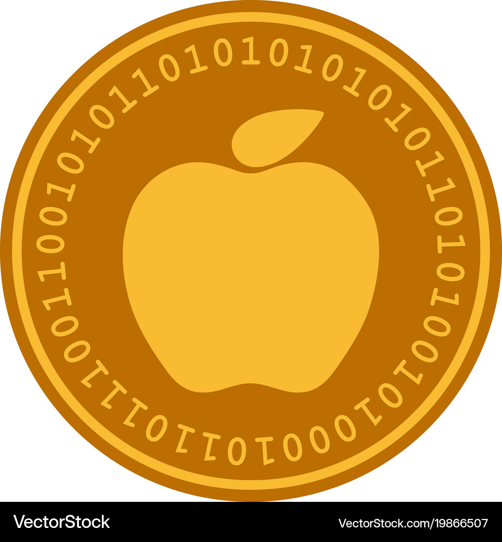 Apple digital coin (19866507) – Royalty-Free Vector | VectorStock
