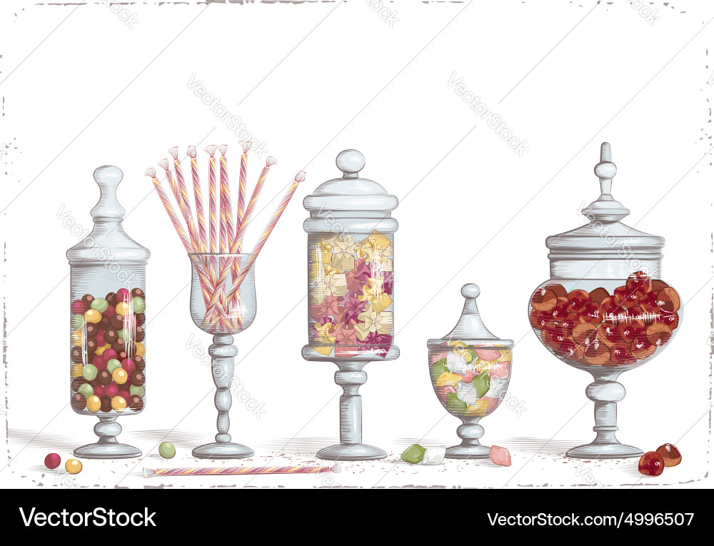 Assorted Candy Jars Royalty Free Vector Image - VectorStock