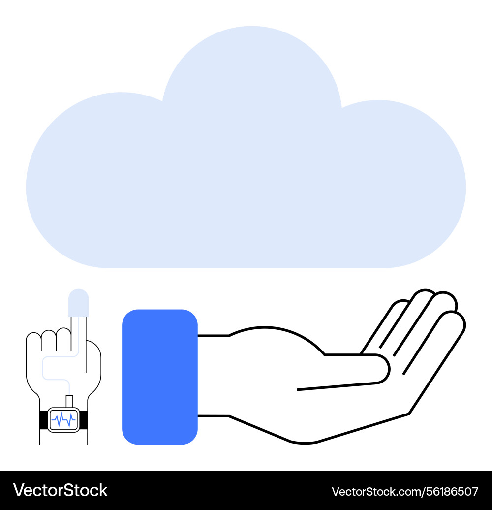 Cloud computing with human connection and digital Cloud computing with human connection and digital vector image