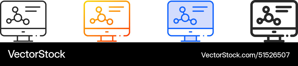 Computer iconthin linear gradient blue stroke Computer iconthin linear gradient blue stroke Vector Image