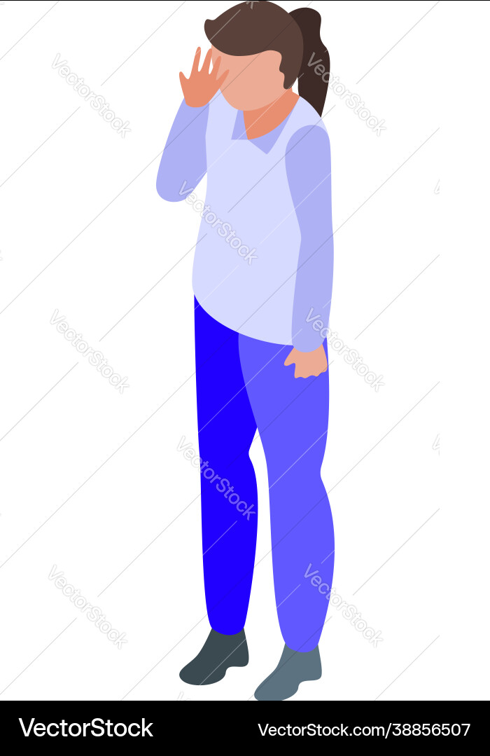 Girl jet lag icon isometric tired night Girl jet lag icon isometric tired night vector image