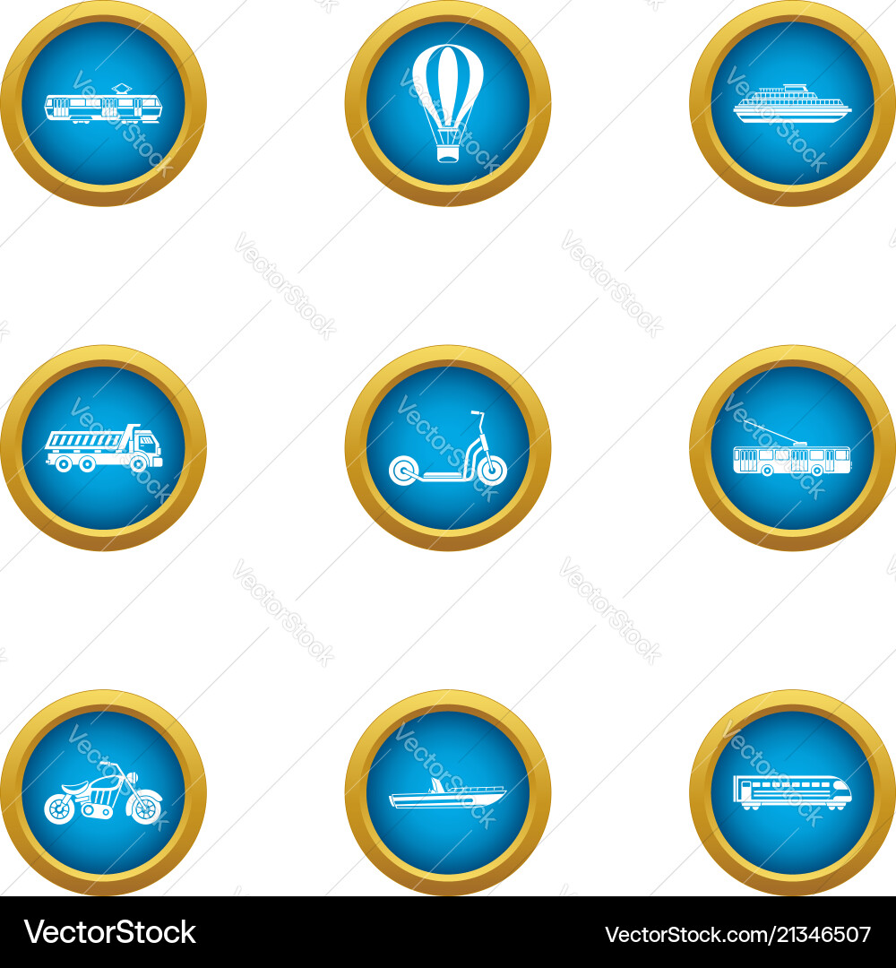 Moto business icons set flat style Moto business icons set flat style vector image