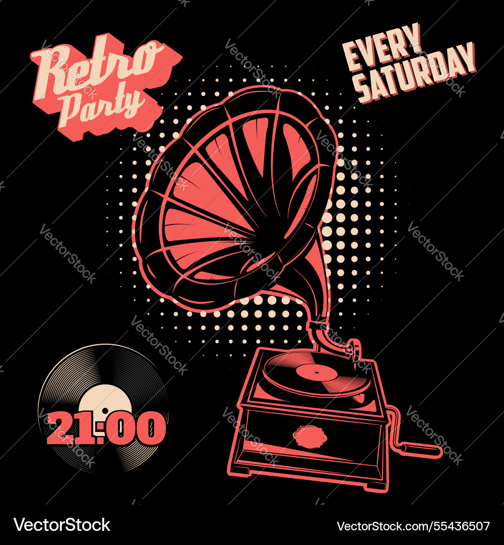 Retro Party Vintage Poster Vorlage Stil Retro Party Vintage Poster Vorlage Stil vektorbild