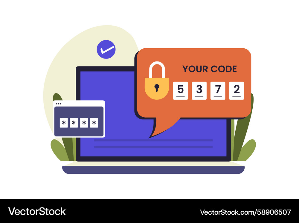 Two-Factor Authentication Login Vector Image