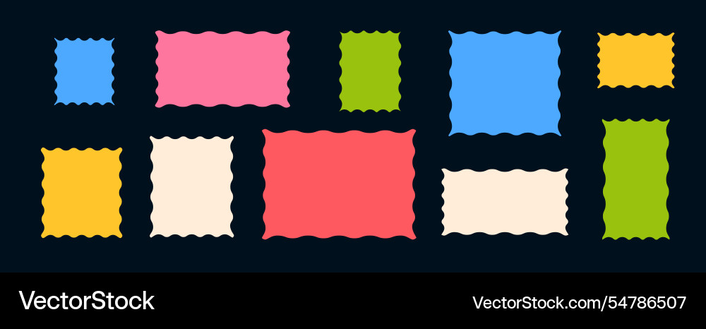 Wavy Zigzag Border Set Vector Image