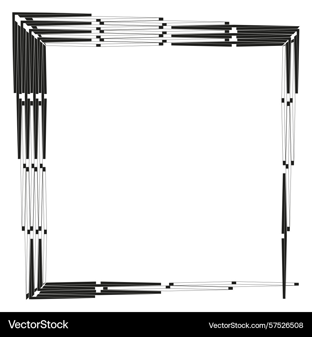 Abstract grunge frame distorted border element Vector Image