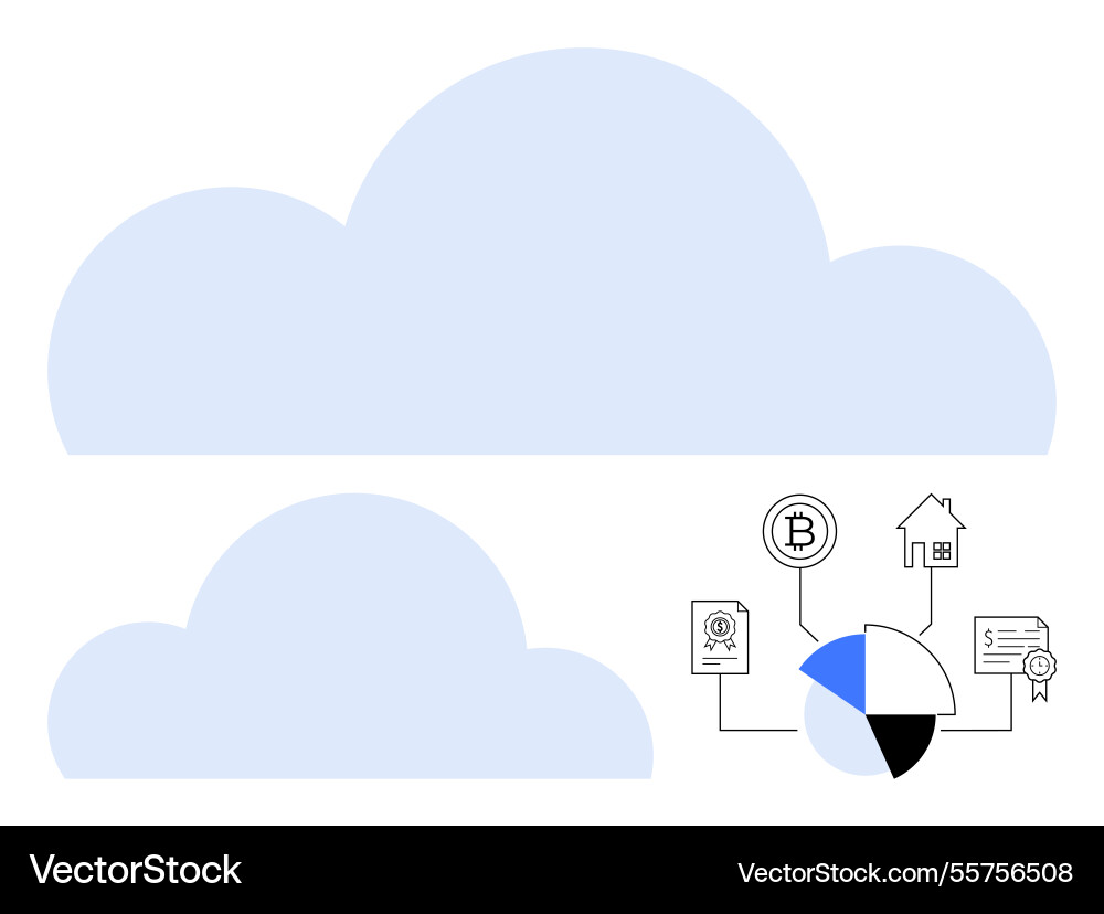 Cloud computing with data visualization Cloud computing with data visualization vector image
