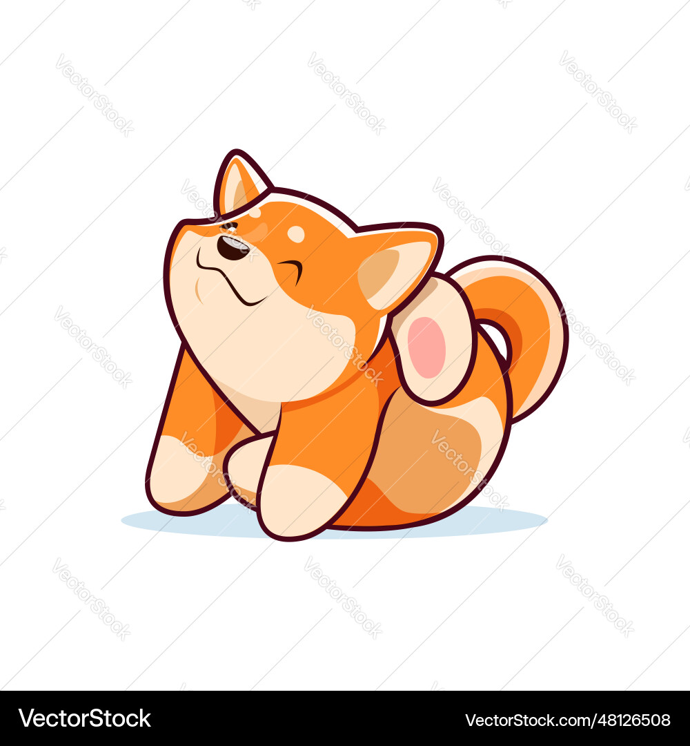 Cute Shiba Inu Dog Scratching vector image