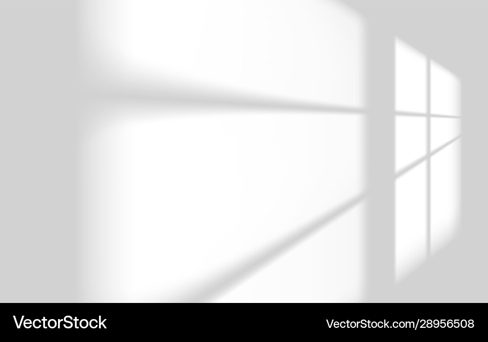 Realistic window light and shadow overlay vector image