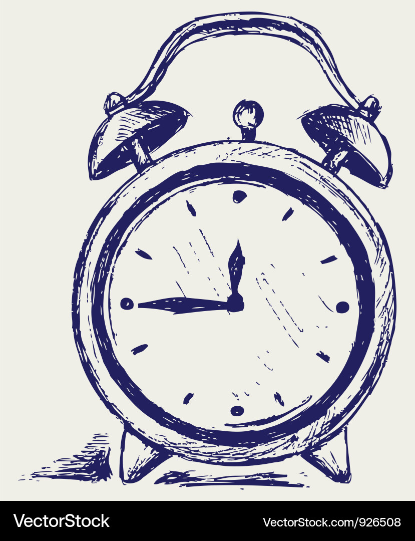 Simple Alarm Clock Sketch Vector Image