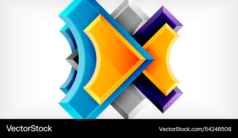 Square arrow shapes with round elements Square arrow shapes with round elements Vector Image