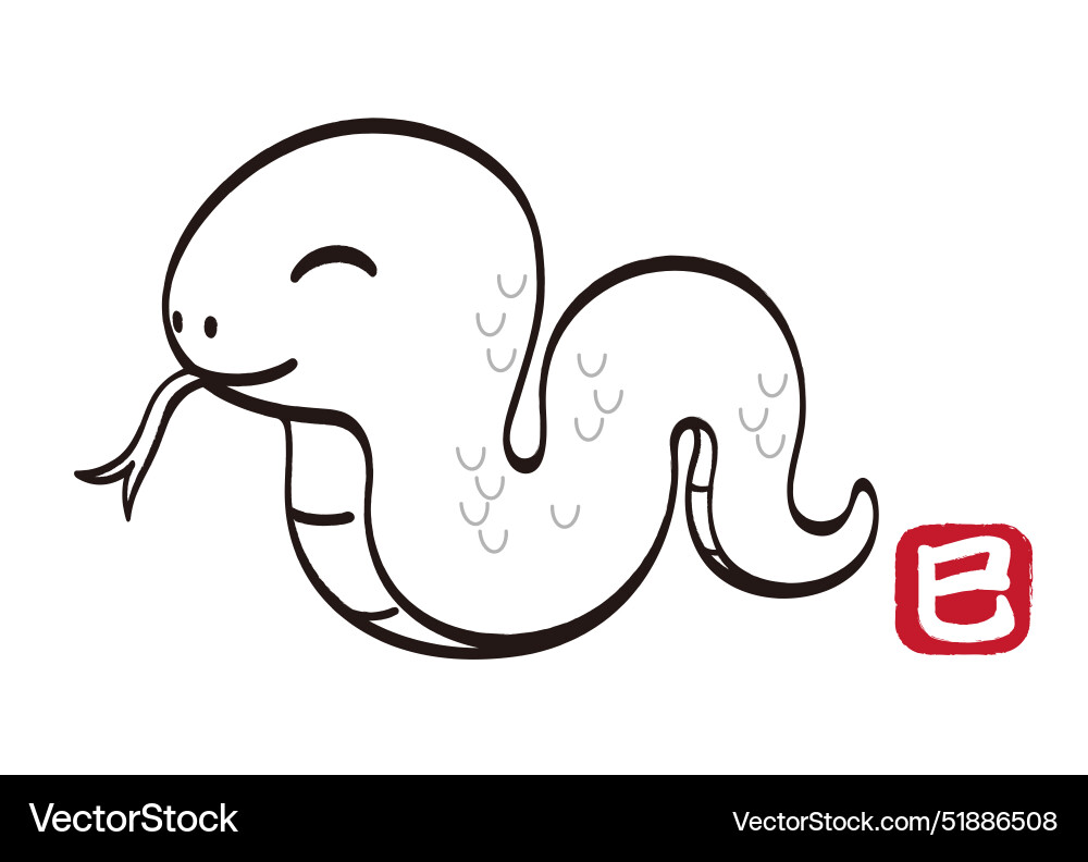 Year of the snake mascot Year of the snake mascot vector image