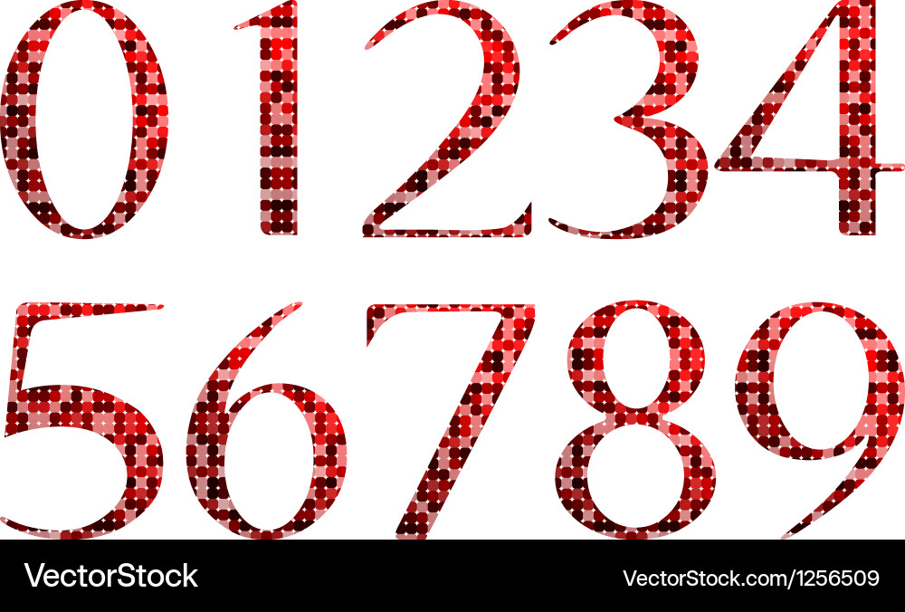 Abstract red numbers Vector Image
