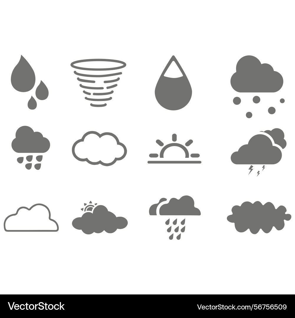 Clouds icons set of in different form Clouds icons set of in different form Vector Image