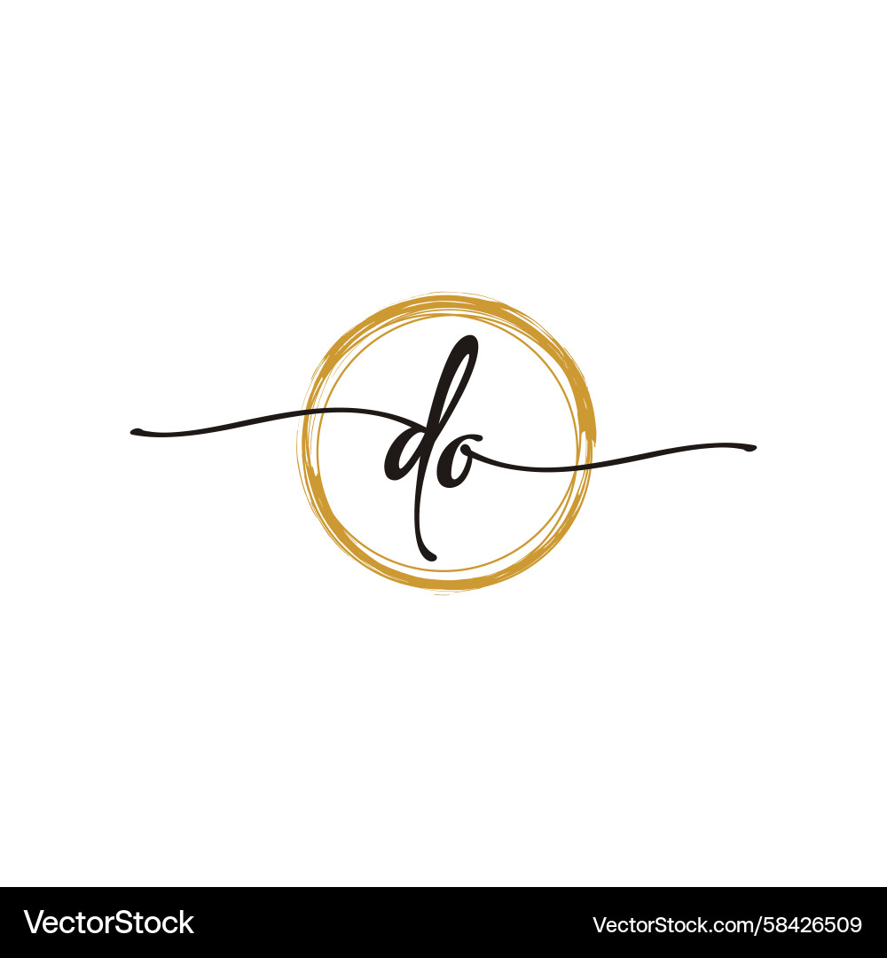 Elegant DO Initial Script Logo Template Vector Image